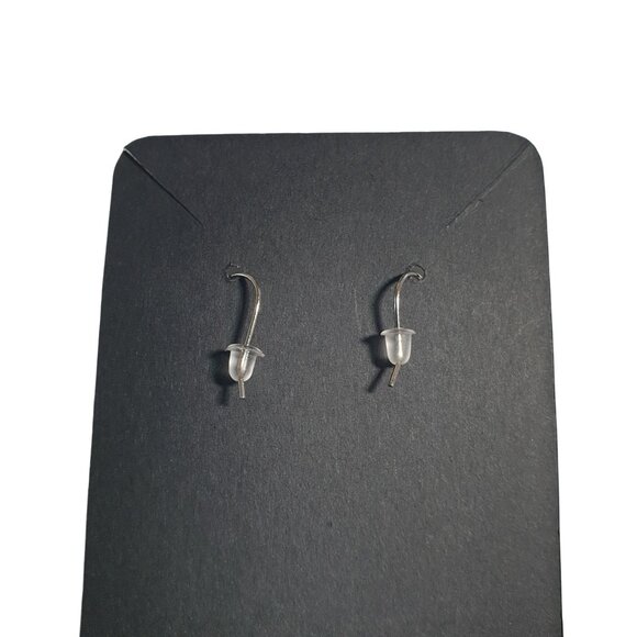 Purple Leaf Dangle Earrings Glass Bead Accents Silver Tone Hooks Artisan Handmad - Picture 4 of 4